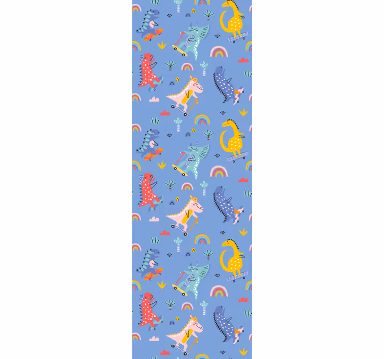 Store enrouleur pour chambre enfant dinosaures skateurs - TenStickers