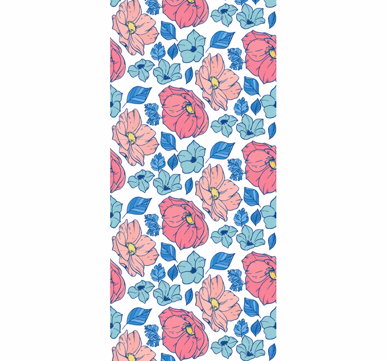 Store enrouleur pour chambre enfant fleurs roses et bleues - TenStickers