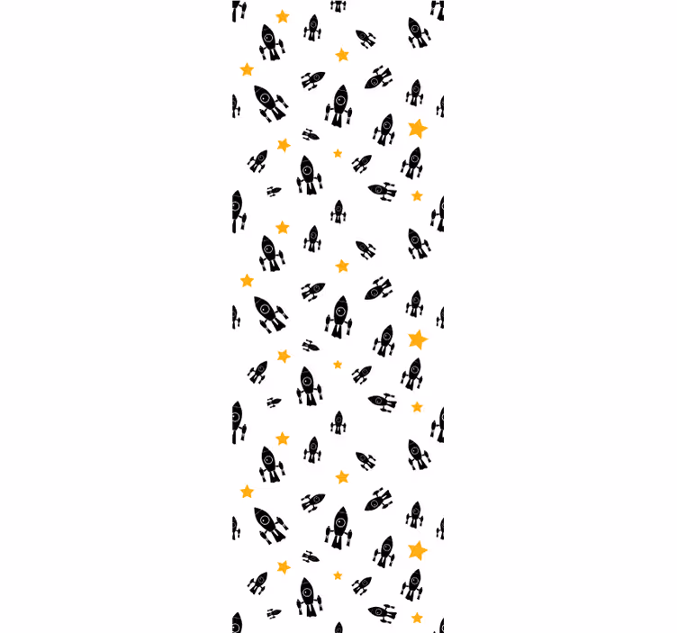 Store enrouleur pour chambre enfant fusées noires - TenStickers