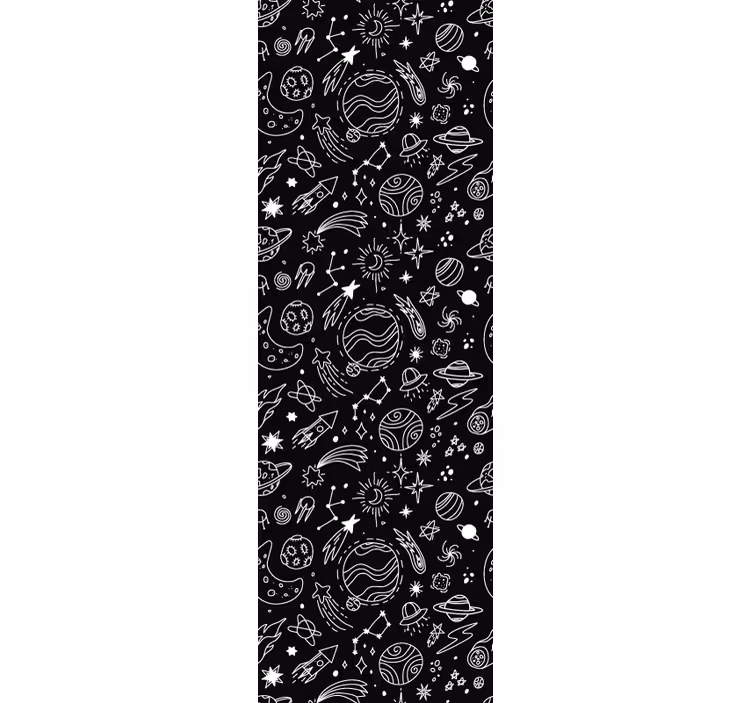 Store enrouleur pour chambre enfant cosmos noir et blanc - TenStickers