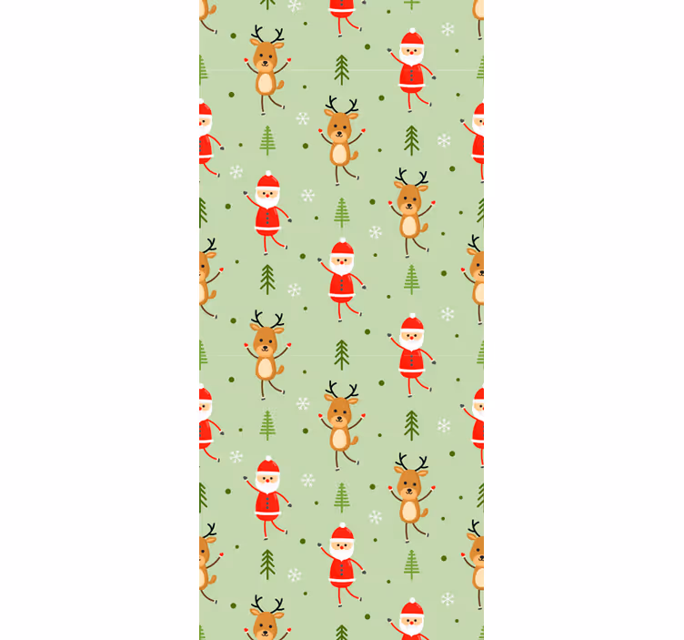 Store enrouleur pour chambre enfant père noël et un renne - TenStickers