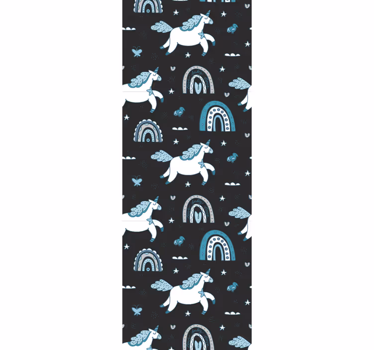 Store enrouleur pour chambre enfant motif chevaux noirs - TenStickers