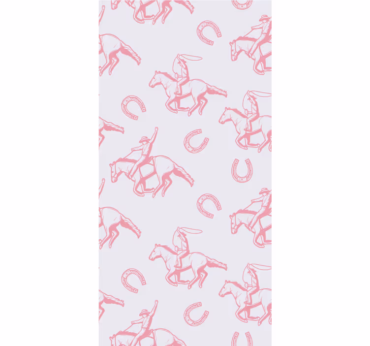 Store enrouleur pour chambre enfant motif cheval cowboy rose - TenStickers