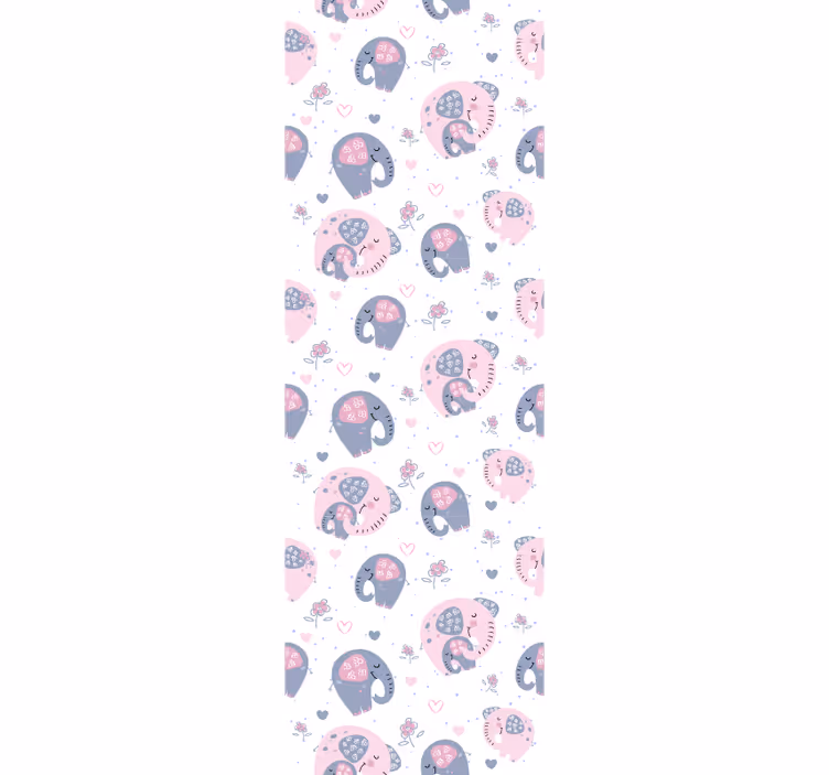 Store enrouleur pour chambre enfant éléphants roses mignons - TenStickers