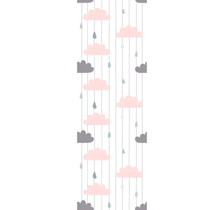 Store enrouleur pour chambre enfant nuages roses et gris - TenStickers
