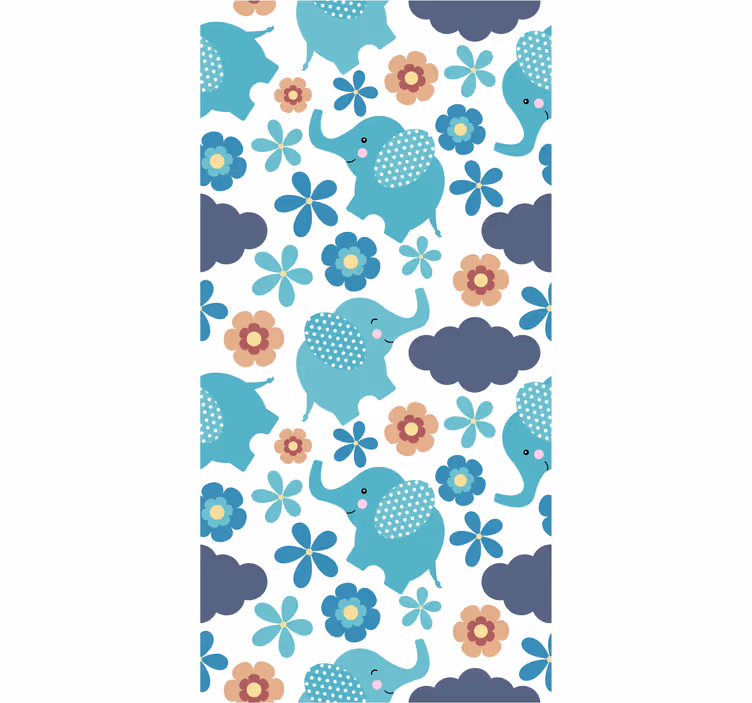 Store enrouleur pour chambre enfant éléphants et fleurs - TenStickers