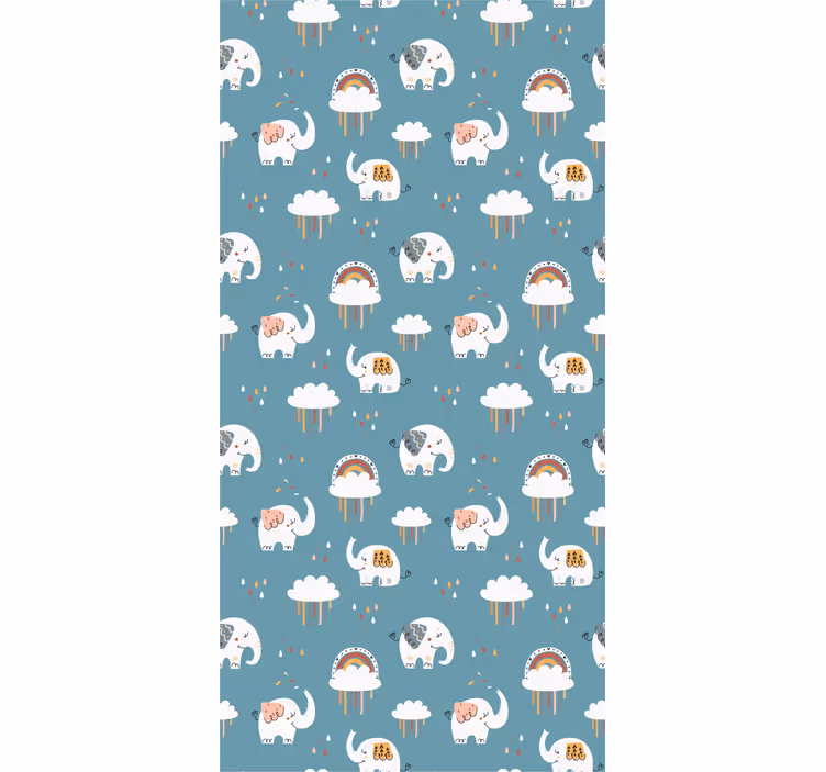 Store enrouleur pour chambre enfant Éléphant sous la pluie - TenStickers