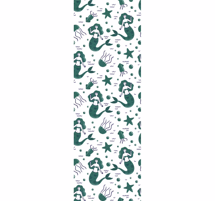 Store enrouleur pour chambre enfant sirènes vertes - TenStickers