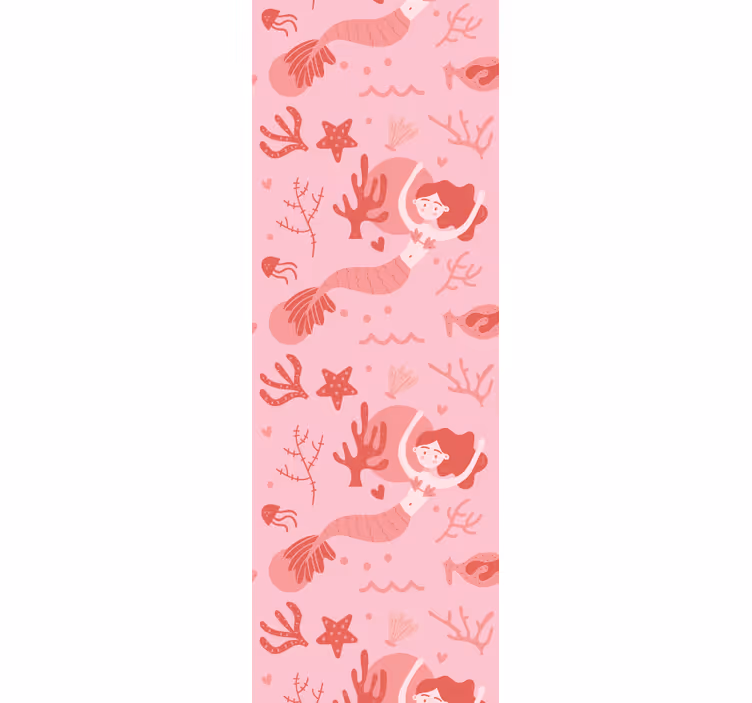 Store enrouleur pour chambre enfant sirène rose souriante - TenStickers