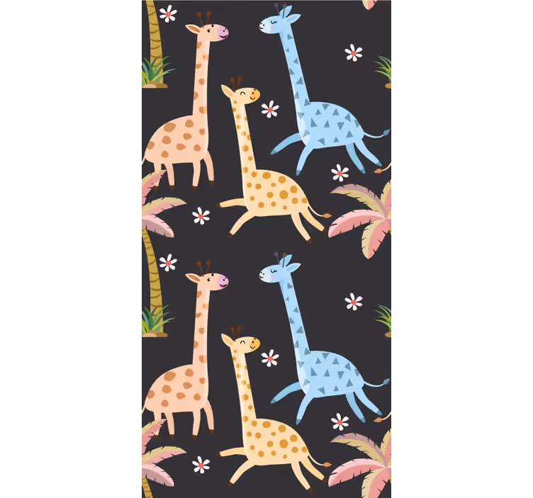 Store enrouleur pour chambre enfant palmiers et animaux gris - TenStickers