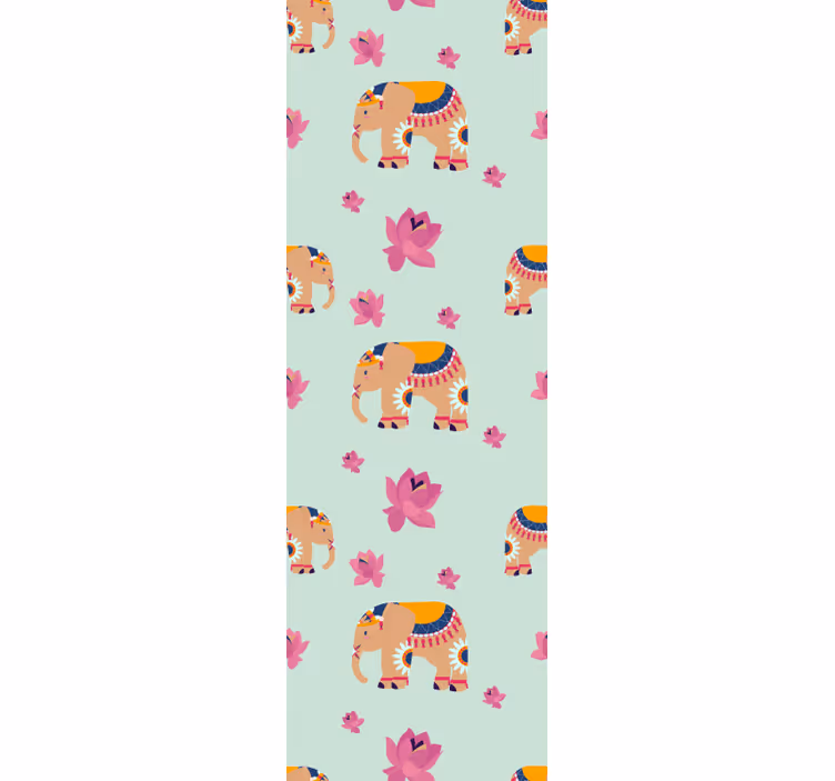 Store enrouleur pour chambre enfant éléphants pêche indienne - TenStickers