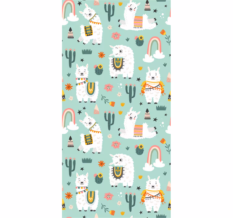 Store enrouleur pour chambre enfant arc-en-ciel et cactus - TenStickers