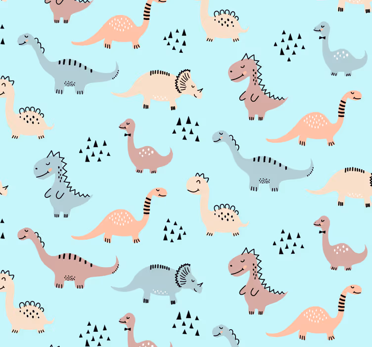 Store enrouleur pour chambre enfant fond bleu dinosaures - TenStickers