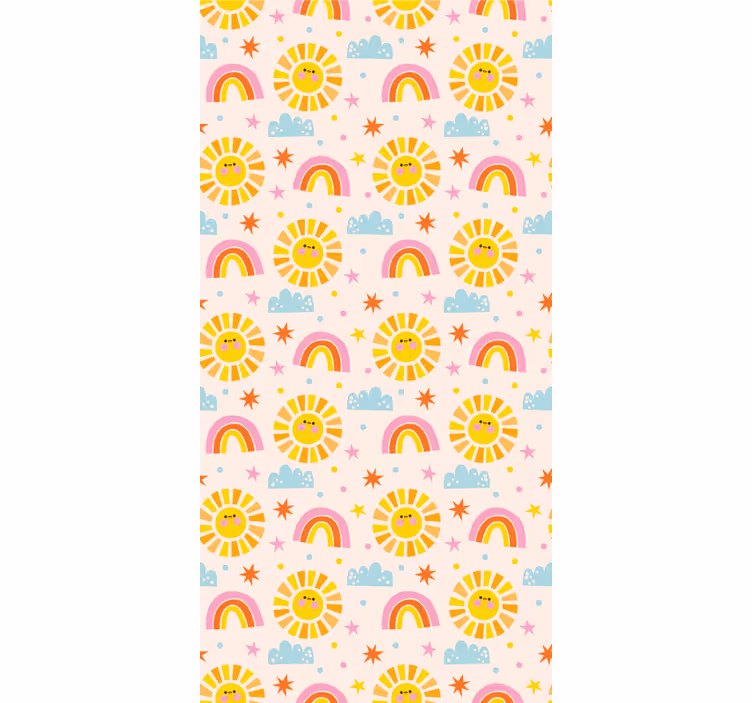 Store enrouleur pour chambre enfant motif arc-en-ciel rose - TenStickers