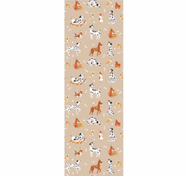 Store enrouleur pour chambre enfant chiens mignons beiges - TenStickers