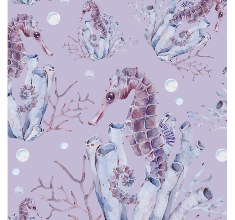 Store enrouleur pour chambre enfant hippocampe aquarelle - TenStickers