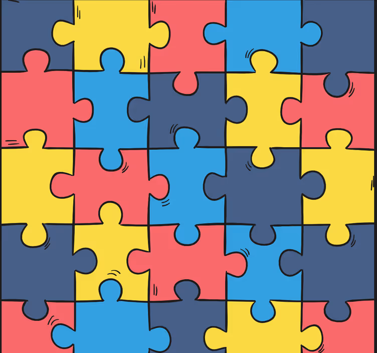 Store enrouleur pour chambre enfant puzzle arc-en-ciel - TenStickers