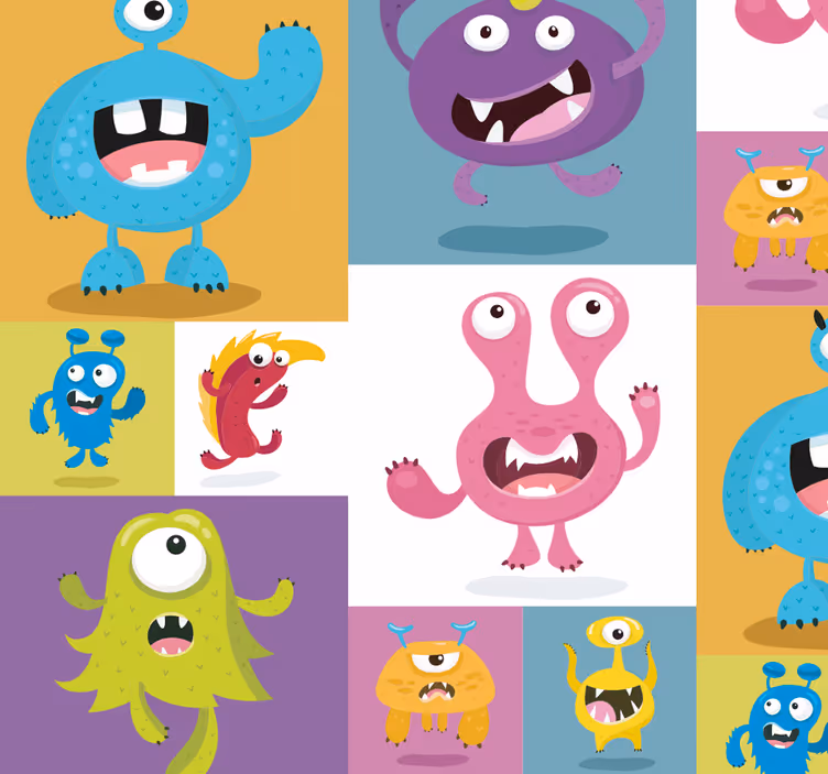 Store enrouleur pour chambre enfant monstres adorables - TenStickers