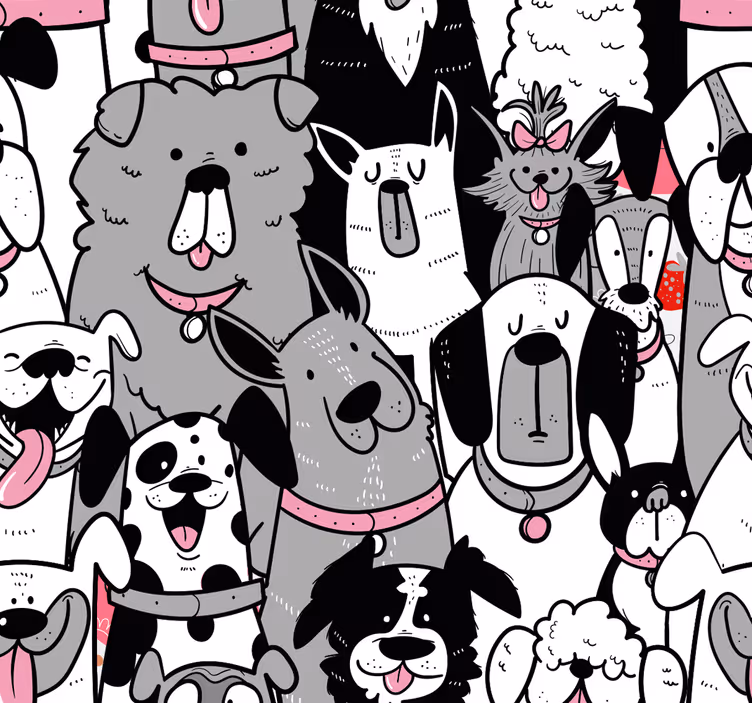 Store enrouleur pour chambre enfant chien en contours - TenStickers