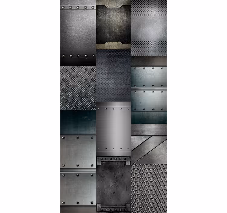 Store enrouleur bureaux motif blocs noirs métal - TenStickers
