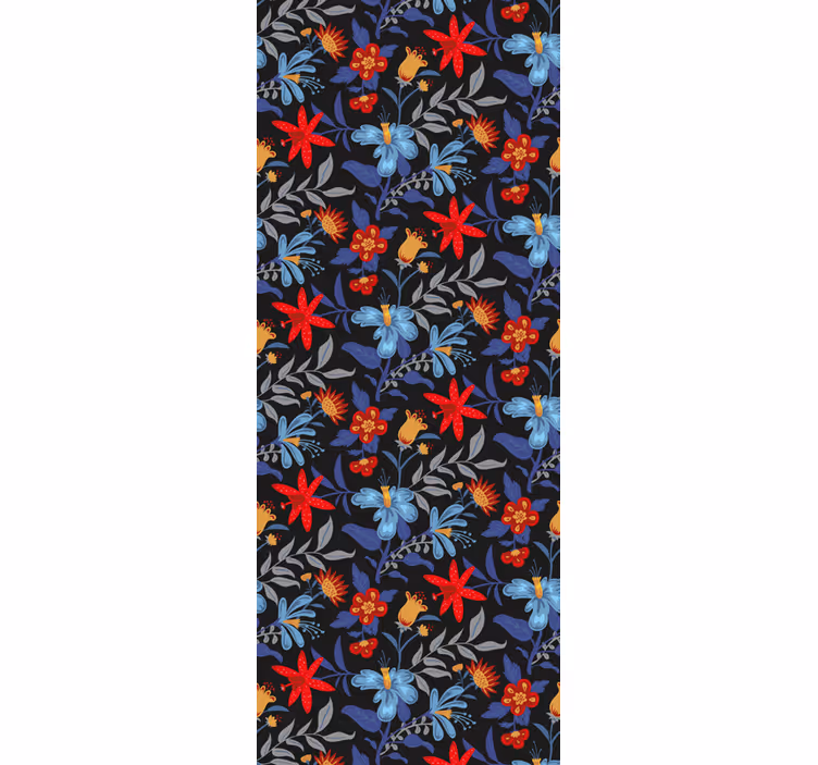 Store enrouleur bureaux imprimé floral noir - TenStickers