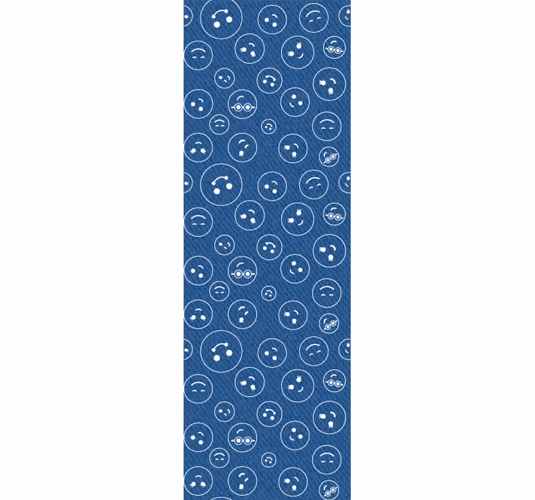 Store enrouleur pour chambre ado visages souriants bleus - TenStickers