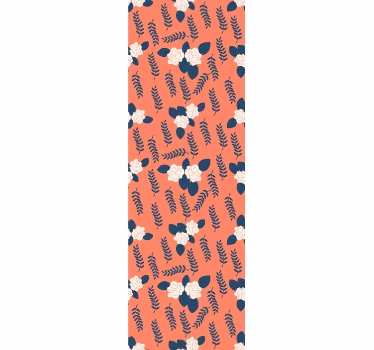 Store enrouleur pour chambre ado motif fleurs rose orange - TenStickers
