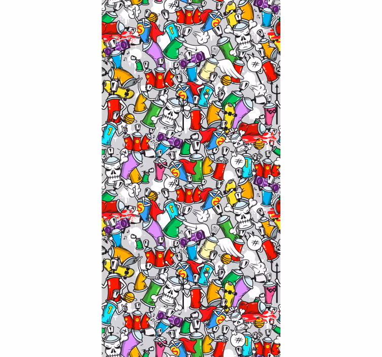 Store enrouleur pour chambre ado cans de graffiti colorés - TenStickers