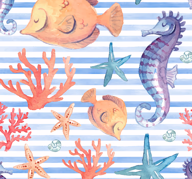 Store enrouleur pour chambre ado carreaux vie marine - TenStickers