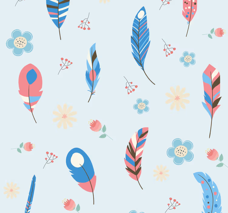 Store enrouleur pour chambre ado plumes colorées - TenStickers