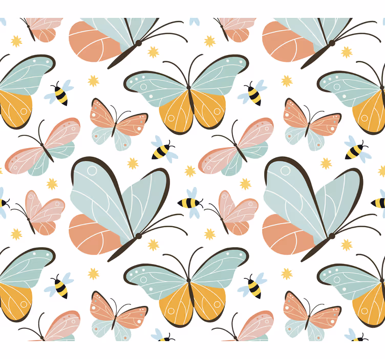Store enrouleur pour chambre ado papillons et abeilles - TenStickers