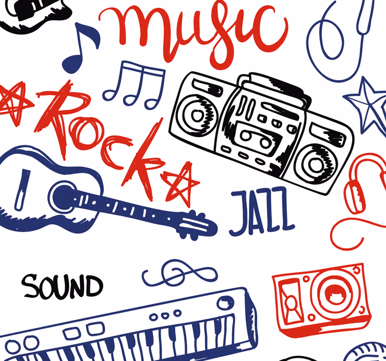 Store enrouleur pour chambre ado instruments de musique - TenStickers