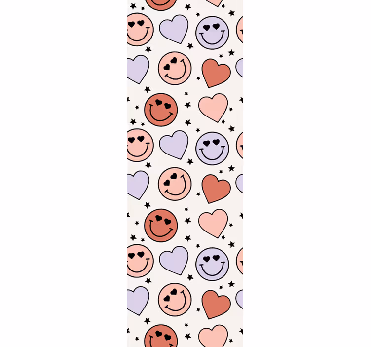Store enrouleur pour chambre ado visages souriants et cœurs - TenStickers