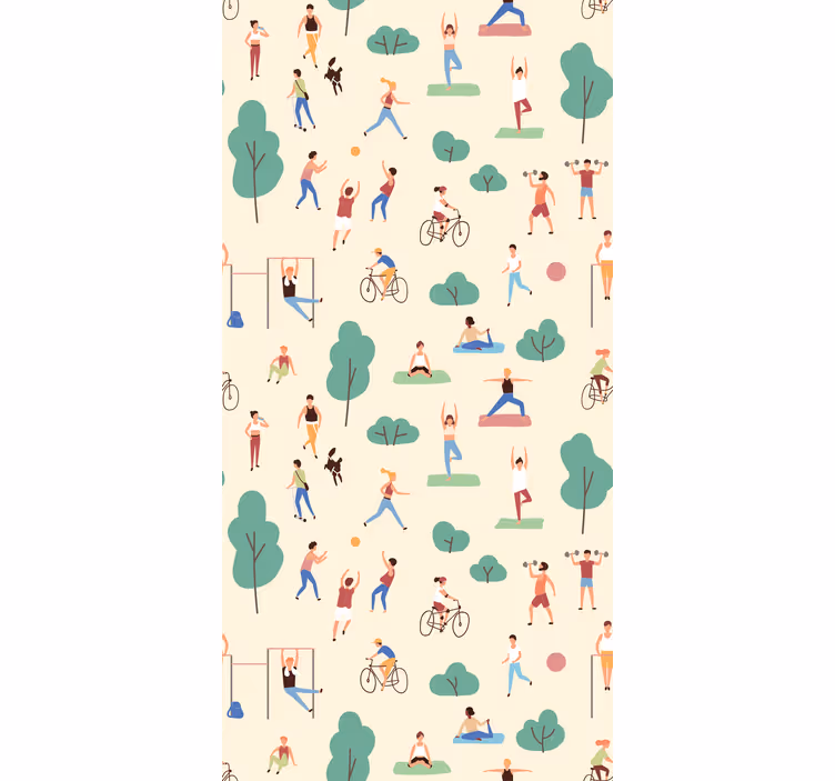 Store enrouleur moderne personnes faisant du sport - TenStickers
