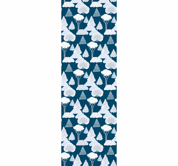 Store enrouleur moderne arbres bleus navy japandi - TenStickers