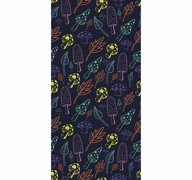 Store enrouleur moderne motif de champignons colorés - TenStickers