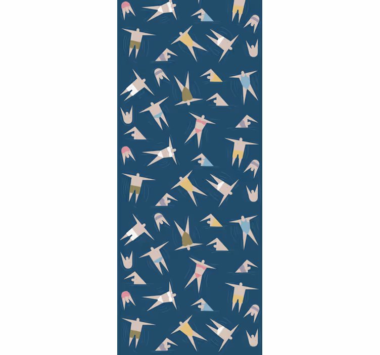 Store enrouleur moderne motif figures de natation - TenStickers
