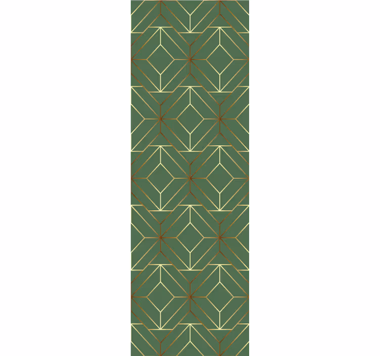 Store enrouleur moderne carrés verts métalliques dorés - TenStickers
