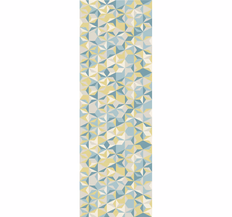 Store enrouleur moderne géométrique beige bleu jaune - TenStickers