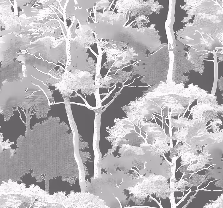 Store enrouleur gris motif forêt - TenStickers