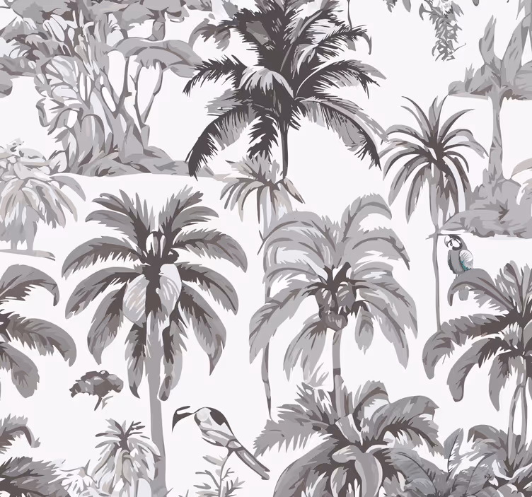 Store enrouleur gris arbres à palmiers - TenStickers