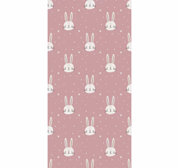 Store enrouleur rose visages de petits lapins - TenStickers