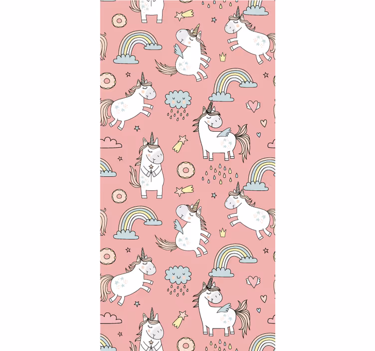 Store enrouleur rose enchantement de licorne - TenStickers