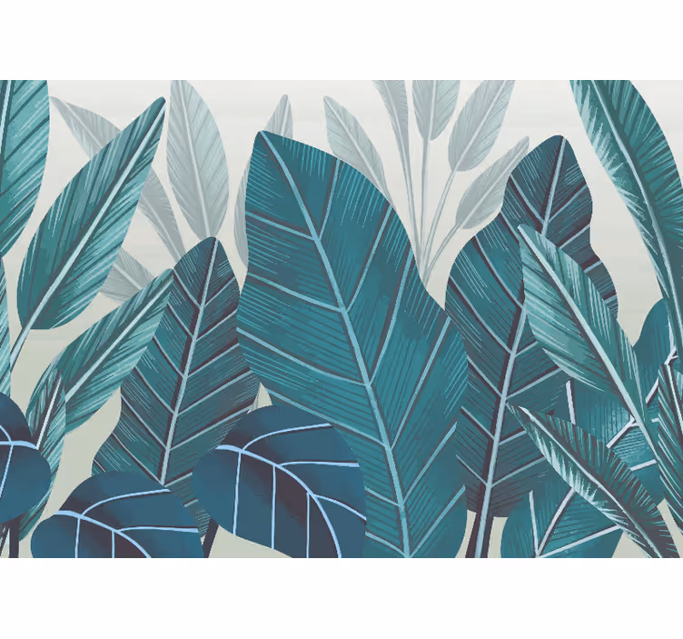 Store enrouleur cuisine feuilles tropicales 3d aquarelle - TenStickers