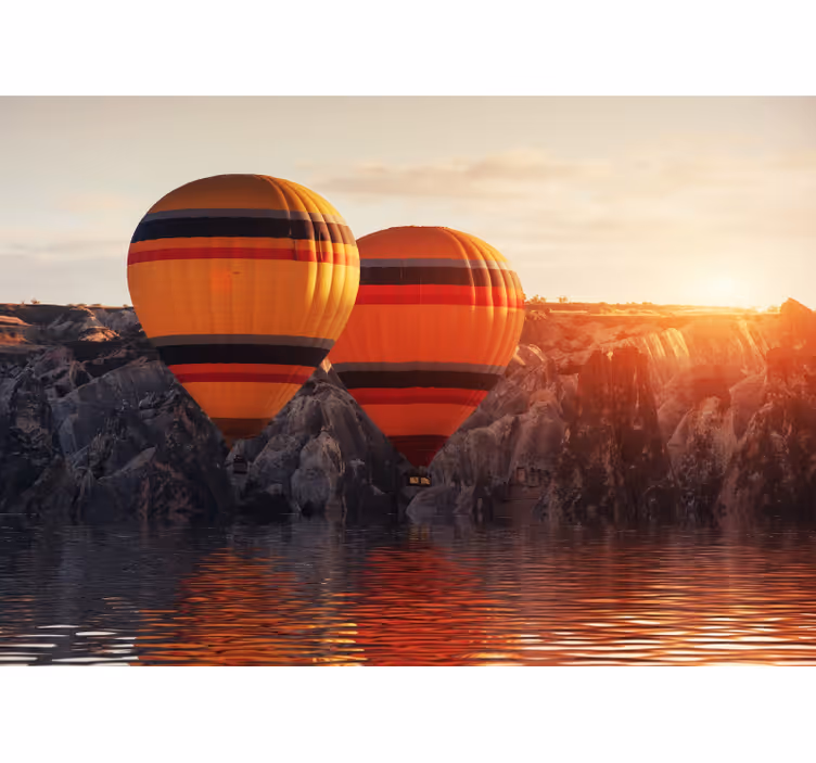 Store enrouleur cuisine ballons d'air au-dessus du lac - TenStickers