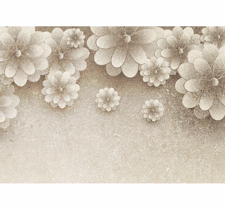 Store enrouleur cuisine effet fleurs 3d gris - TenStickers