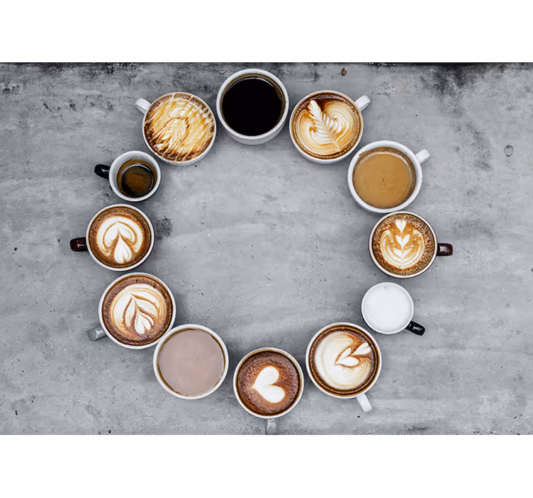 Store enrouleur cuisine tasses à café en cercle - TenStickers