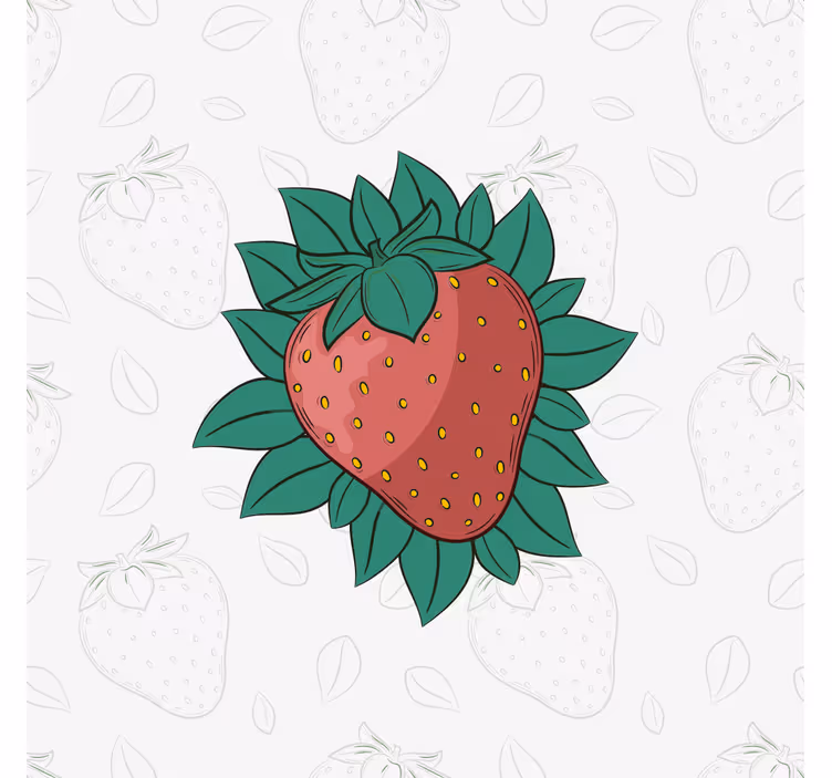 Store enrouleur cuisine fraises juteuses et feuilles vertes - TenStickers
