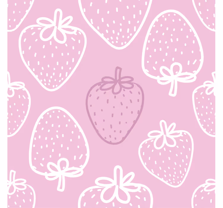 Store enrouleur cuisine motif fraises roses sans couture - TenStickers