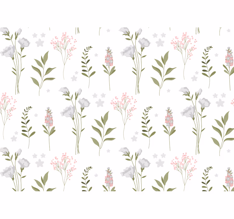 Store enrouleur blanc motif de fleurs sauvages minimaliste - TenStickers